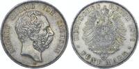 Sachsen 5 Mark 1876 E Albert 1873-1902. PCGS AU58