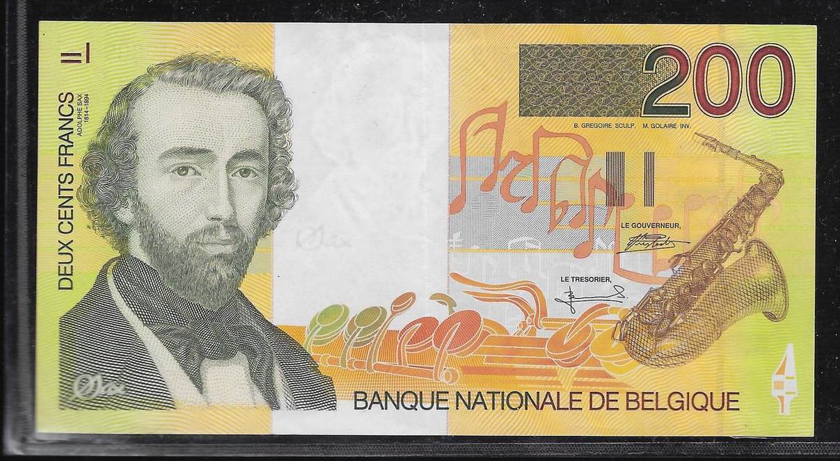 BELGIË/BELGIQUE 200 Francs, Frank, Franken (1996) Adolphe Sax