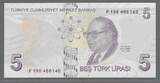 TÜRKIYE. TURQUIE. 5 Türk Lirasi. (2009) Serie: F 196 . Fast NEU. AU-55.