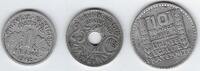 FRANCE 25 Cent. 50 Cent. 1 et 10 Francs 25c. 1 und 10Fr. Leichte Stempeldrehung. Coin tourné. 50 C. Metallüberchüß .* -