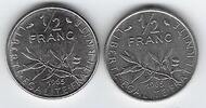 FRANCE 1/2 Franc O.Roty. Fein, Dick. Fin, épais . -