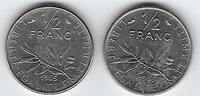 FRANCE 1/2 Franc O.Roty. Fein, Dick. Fin, épais . -