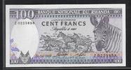 RWANDA 100 Francs Serie: Z . Zebras. Zèbres . -