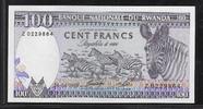 RWANDA 100 Francs Serie: Z . Zebras. Zèbres . -