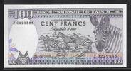 RWANDA 100 Francs Serie: Z . Zebras. Zèbres . -