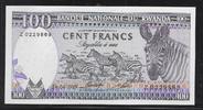 RWANDA 100 Francs Serie: Z . Zebras. Zèbres . -