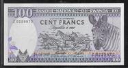 RWANDA 100 Francs Serie: Z . Zebras. Zèbres . -