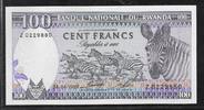 RWANDA 100 Francs Serie: Z . Zebras. Zèbres . -