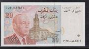 MAROC 20 Dirhams Roi Hassan II . Dünnes WZ*. Filigrane mince* . -