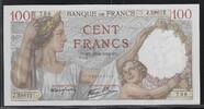 100 Francs 19/03/1942 FRANCE . SULLY. Alphabet: J.29612  . Gutes vorzüglich(Falte in Schräglage)