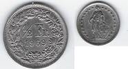 SVIZRA. SVIZZERA. SCHWEIZ. SUISSE . 1/2 Fr. Stehende Helvetia. Helvetia debout. ABART. FAUTÉE* . -