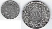 SVIZRA. SVIZZERA. SCHWEIZ. SUISSE . 20 Rappen Schrötlings-fehler. Défaut de coin . -