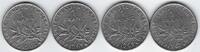 FRANCE . 1 Franc Semeuse. Säerin. de O.ROTY. 4 EX. Gr. et p. chouette. Grosse und Kleine Heule . -