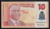 NIGERIA 10 Naira Serie: BQ . Polymer . -