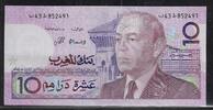 MAROC 10 Dirhams Roi HASSAN II . -