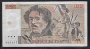 100 Francs 1991 FRANCE . DELACROIX. Alphabet: T.170. Kleines WZ. Petit filigrane  . Fast sehr schön (Fleck auf WZ)