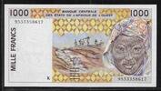 BCÉAO. 1000 Francs .K=SÉNÉGAL. Signature: 27 . -
