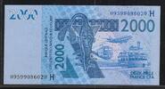 BCÉAO. 2000 Francs . H=NIGER. Signature: 35 . -