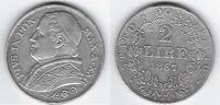 VATICANO 2 Lire 1867 XXII Pape, Papst. PIUS IX. PIE IX . VF*