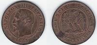 FRANCE . 2 Centimes Second Empire. NAPOLÉON III . Tête nue. Ohne Lorbeerkranz . -