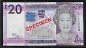 JERSEY 20 Pounds Reine Élisabeth II . SPECIMEN. DD . -