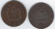 FRANCE . 10 Centimes. NAPOLÉON III . Ohne und mit Lorbeergranz . Avec et sans lauriers . -