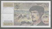 20 Francs. 1985. FRANCE. DEBUSSY. Komponist, Compositeur.Alphabet: W.015 Fast sehr schön.