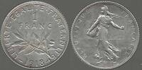 FRANCE. 1 Franc O.ROTY . die Münze hat eine versetzte Prägung . Légère Casquette. -
