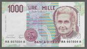 ITALIA/ITALIE. 1000 Lire. MARIA MONTESSORI. Serie: HA/A . -