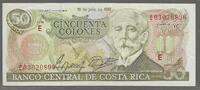 COSTA RICA. 50 Colones. GASPAR ORTUNO Y ORS . Fondateur de la Banque. Serie: E . -