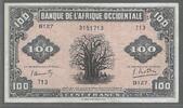 100 Francs. 14/12/1942. AOF. AFRIQUE OCCIDENTALE FRANÇAISE. Serie: B127 . Sehr schön.