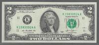 USA . 2 Dollars. 2003. . JEFFERSON . Serie: K/A . Dallas . Fast NEU. AU-55.