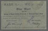 France. ELSÀSS. ALSACE. 1 Mark. Filature et Tissage KOECHLIN G.m.b.H. (SARL) in Weiler bei Thann i. Elsass. -