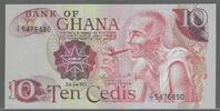 GHANA. 10 Cedis. Alter Mann raucht Pfeife. Vieil Homme à la pipe. Serie: T/1 . -