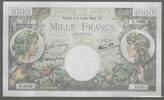 1000 Francs. 06/07/1944. FRANCE. COMMERCE et INDUSTRIE. (Handel und Industrie) Alphabet: D.3620 N° 219  . Fast NEU. I-.(ohne Nadellöcher.KL.Fehle...