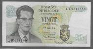 BEIGIË/BELGIEN/BELGIQUE. 20 Frank, Francs. ROI BAUDOUIN 1er . Serie: 1 W . -