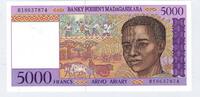 MADAGASIKARA/MADAGASCAR 5000 FRANCS Junge Mann aus Madagaskar. Jeune homme malgache. Serie: B . -