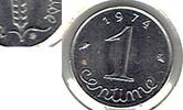 FRANCE 1 CENTIME Weizenkolben mit Rand. Épi à rebord . -