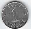 FRANCE 1 CENTIME Weizenkolben mit Rand. Épi à rebord . -