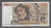 FRANCE 100 FRANCS "DELACROIX (modifié) Alphabet A.8 grand filigrane" -