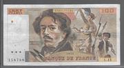 FRANCE 100 FRANCS "DELACROIX(modifié) moyen filigrane Alphabet L.15" -