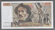 FRANCE 100 FRANCS 1979 "DELACROIX(modifié) moyen filigrane Alphabet Z.15" Presque AU