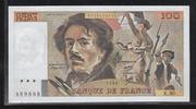 FRANCE 100 FRANCS "DELACROIX(modifié) moyen filigrane Alphabet E.30" -