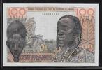 100 FRANCS 2.3.1965 BCEAO Jeune Femme. Masque. Alphabet: J.225  . Fast NEU. I-