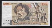 FRANCE 100 Francs Delacroix. Alphabet U.101 . -