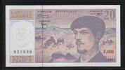 FRANCE 20 Francs Debussy Alphabet: F.051. -