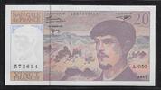 FRANCE 20 Francs 1997 Debussy. Alphabet: A.50 . Fast NEU. AU-55.