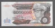 5 000 000  DE  Zaïres. 1.10.1992 ZAÏRE Maréchal Mobutu Sese Seko. Série: N/E. Mit Französischsprachefehler. Avec FAUTE! Fast NEU -1