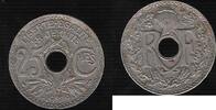 FRANCE 25 Centimes LINDAUER. Frappe faible sur le'3'.Schwachprägung auf den '3' . -