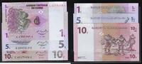 République Populaire du Congo 1,5,10 Centimes 3 valeurs,Banknote . -